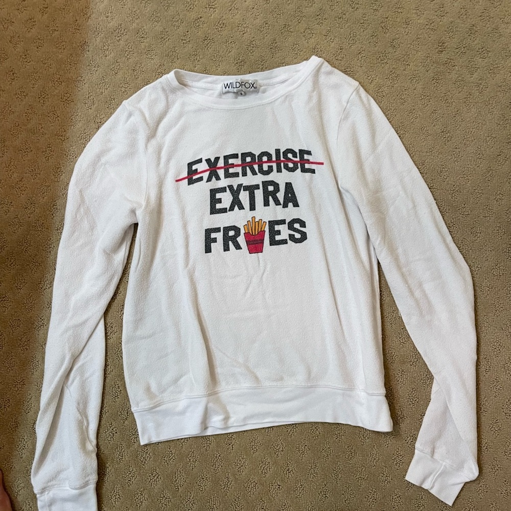 Wild fox exercise extra fries sweatshirt
